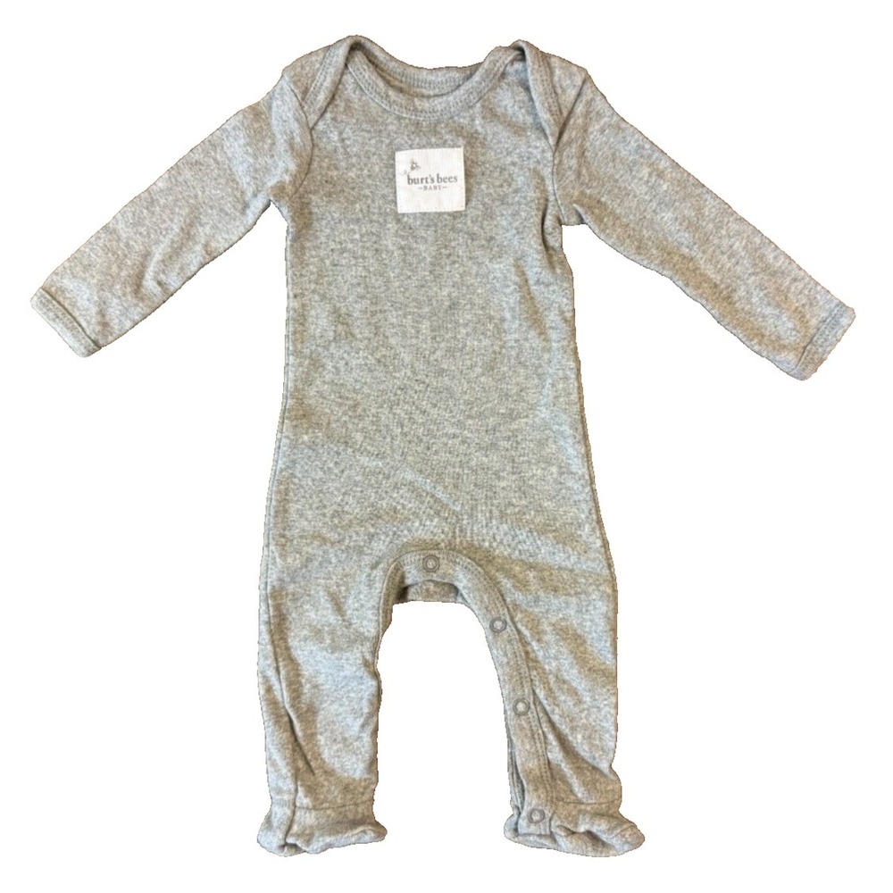Burts Bees Outfit Sleeper Preemie Baby Boy Girl Unisex Neutral Gray Reborn Doll - Picture 2 of 8